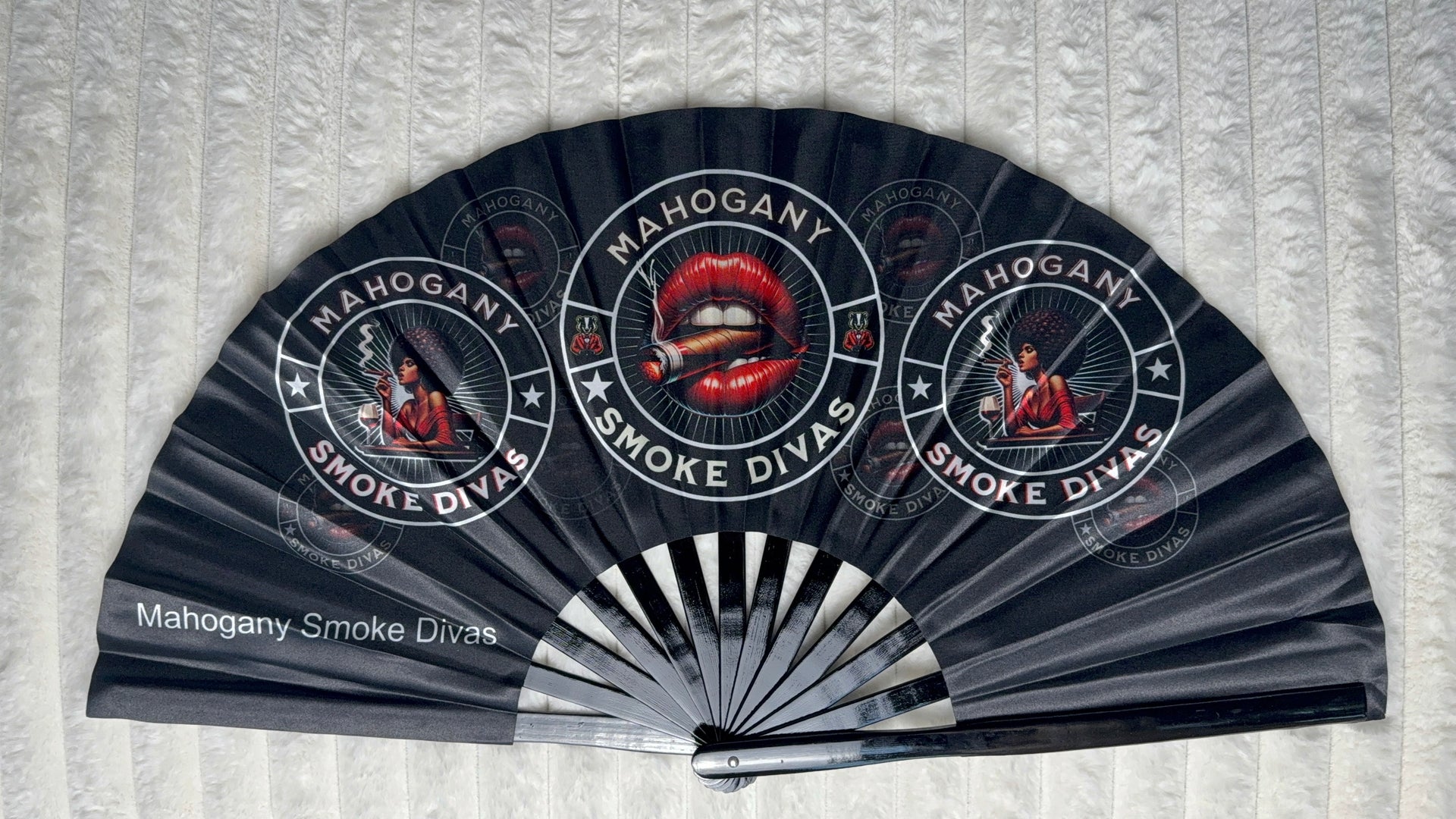 Mahogany Smoke Divas™ Custom Folding Fan