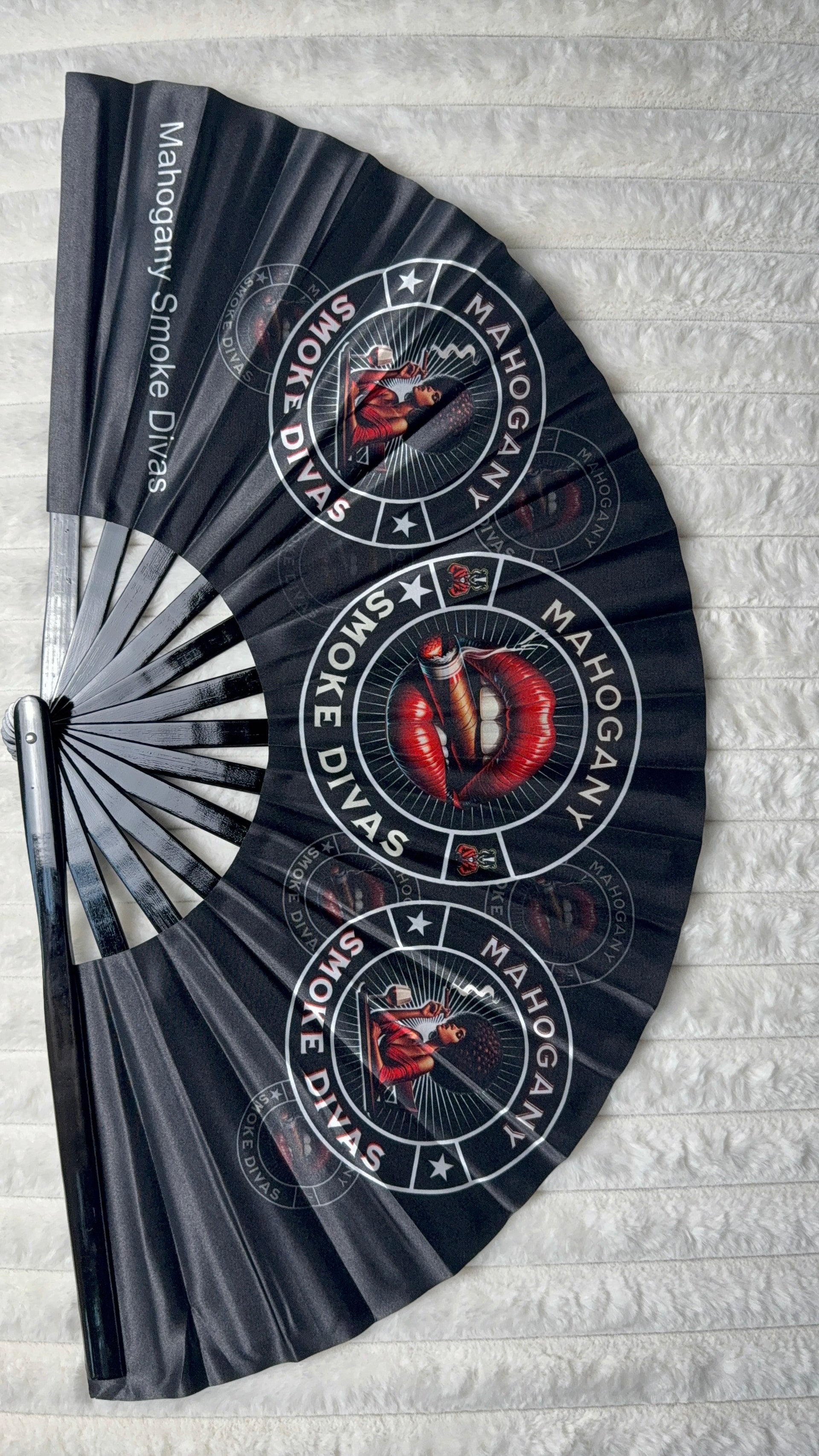 Mahogany Smoke Divas™ Custom Folding Fan