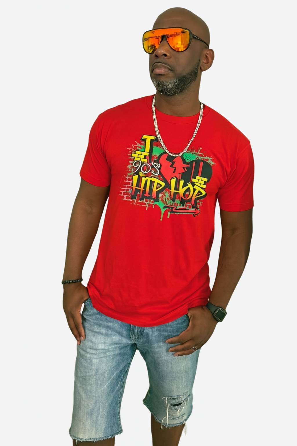 I Love 90s Hip Hop Tee – Vintage Vibe, Custom Hand-Painted Heat