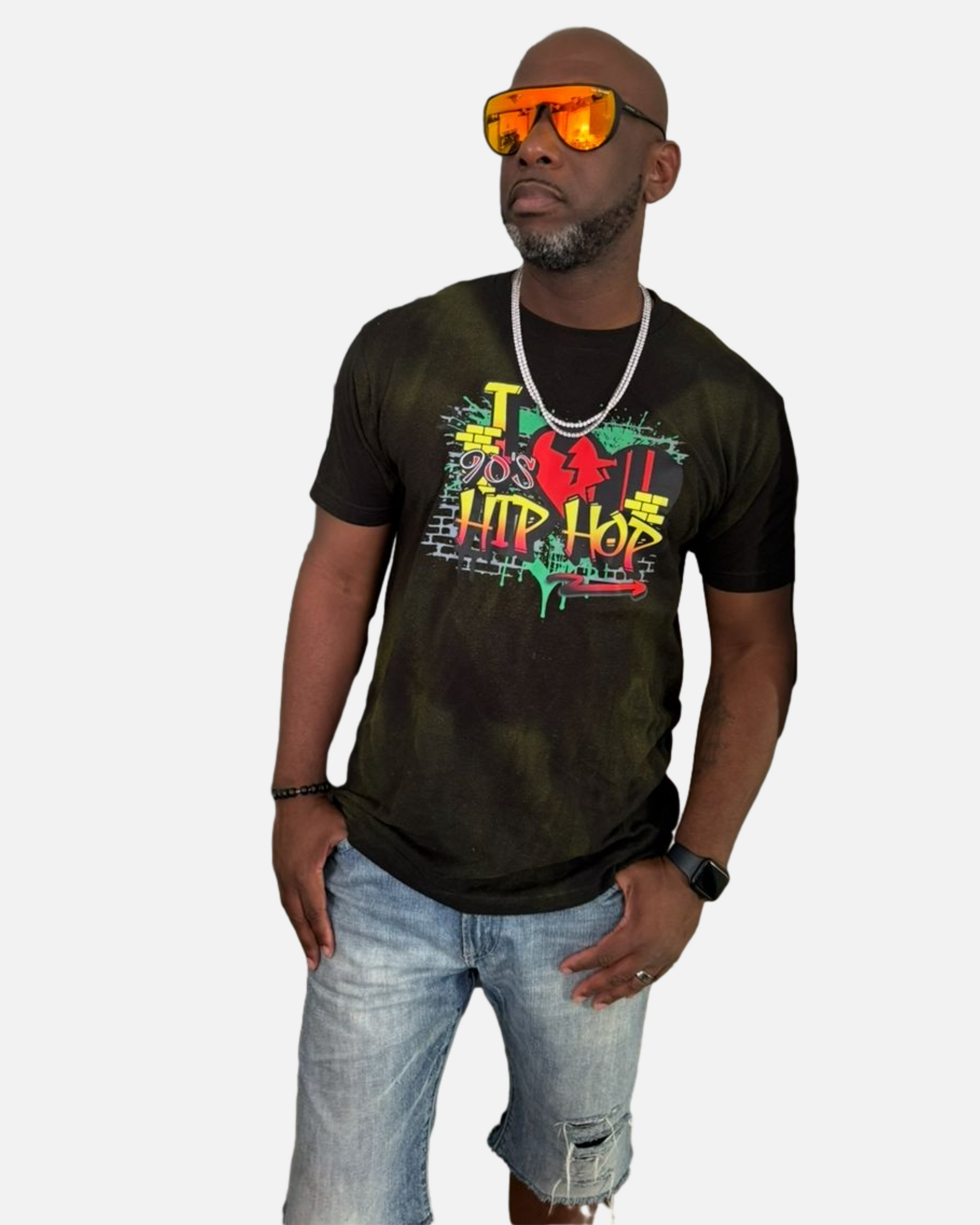 I Love 90s Hip Hop Tee – Vintage Vibe, Custom Hand-Painted Heat